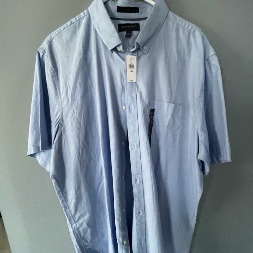 Banana Republic Slim-Fit Short Sleave Cotton Oxford Shirt